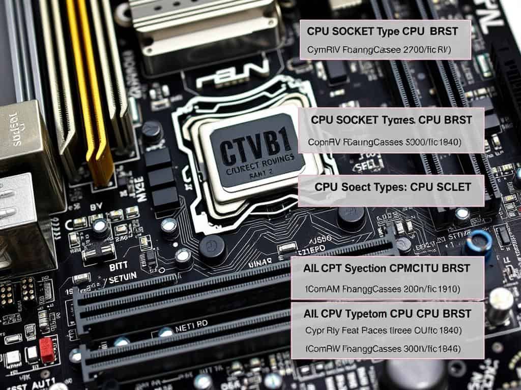 Key factors in selecting a motherboard related to CPU socket types and RAM support